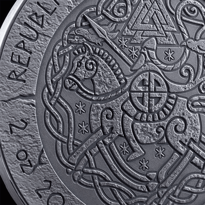 ERIK THE RED Way to Valhalla 2 Oz Silver Coin 2000 Francs Cameroon 2024 - PARTHAVA COIN