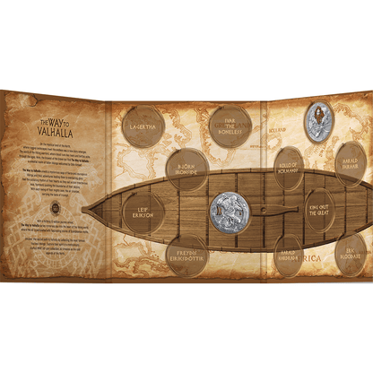 ERIK THE RED Way to Valhalla 2 Oz Silver Coin 2000 Francs Cameroon 2024 - PARTHAVA COIN