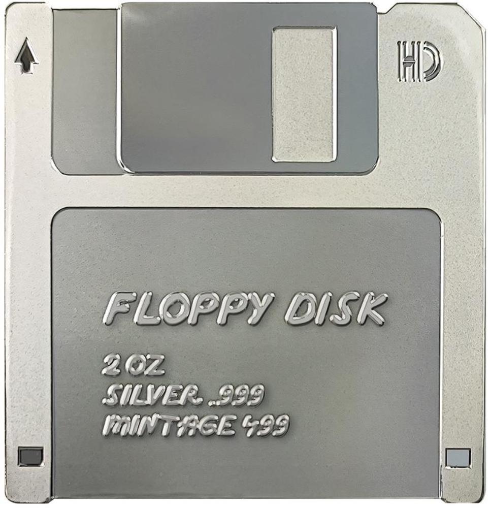 FLOPPY DISK TechStalgic 2 Oz Silver Coin $2 Niue 2024 - PARTHAVA COIN