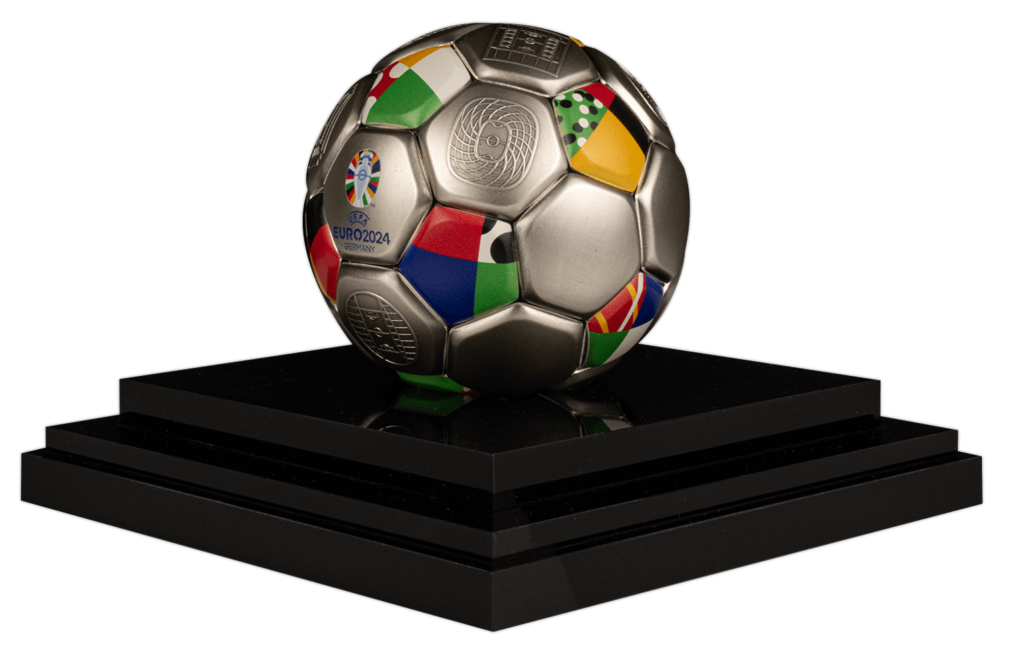 FOOTBALL UEFA EURO Spherical 3 Oz Silver Coin $10 Solomon Islands 2024 - PARTHAVA COIN