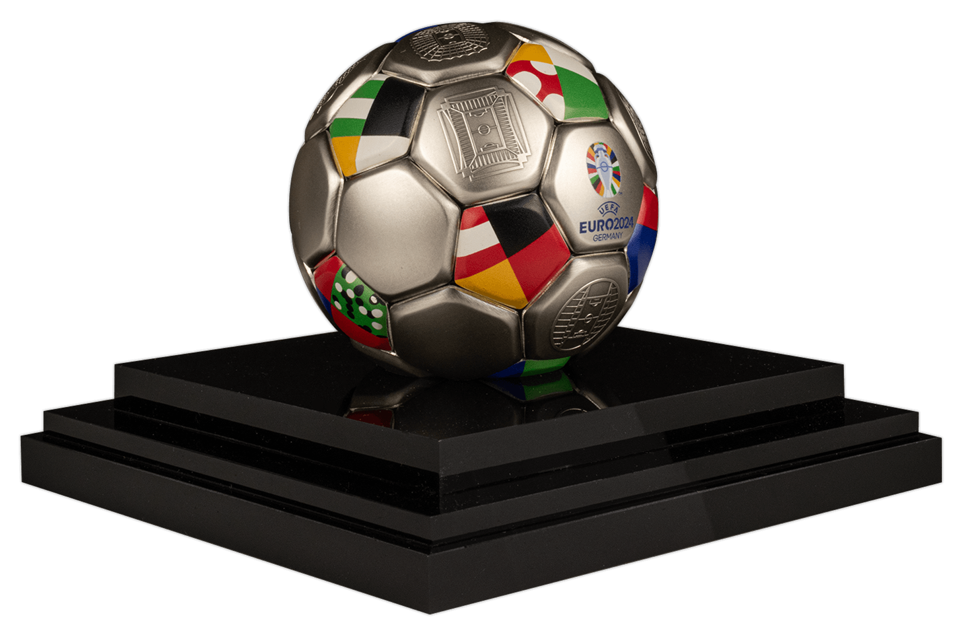 FOOTBALL UEFA EURO Spherical 3 Oz Silver Coin $10 Solomon Islands 2024 - PARTHAVA COIN