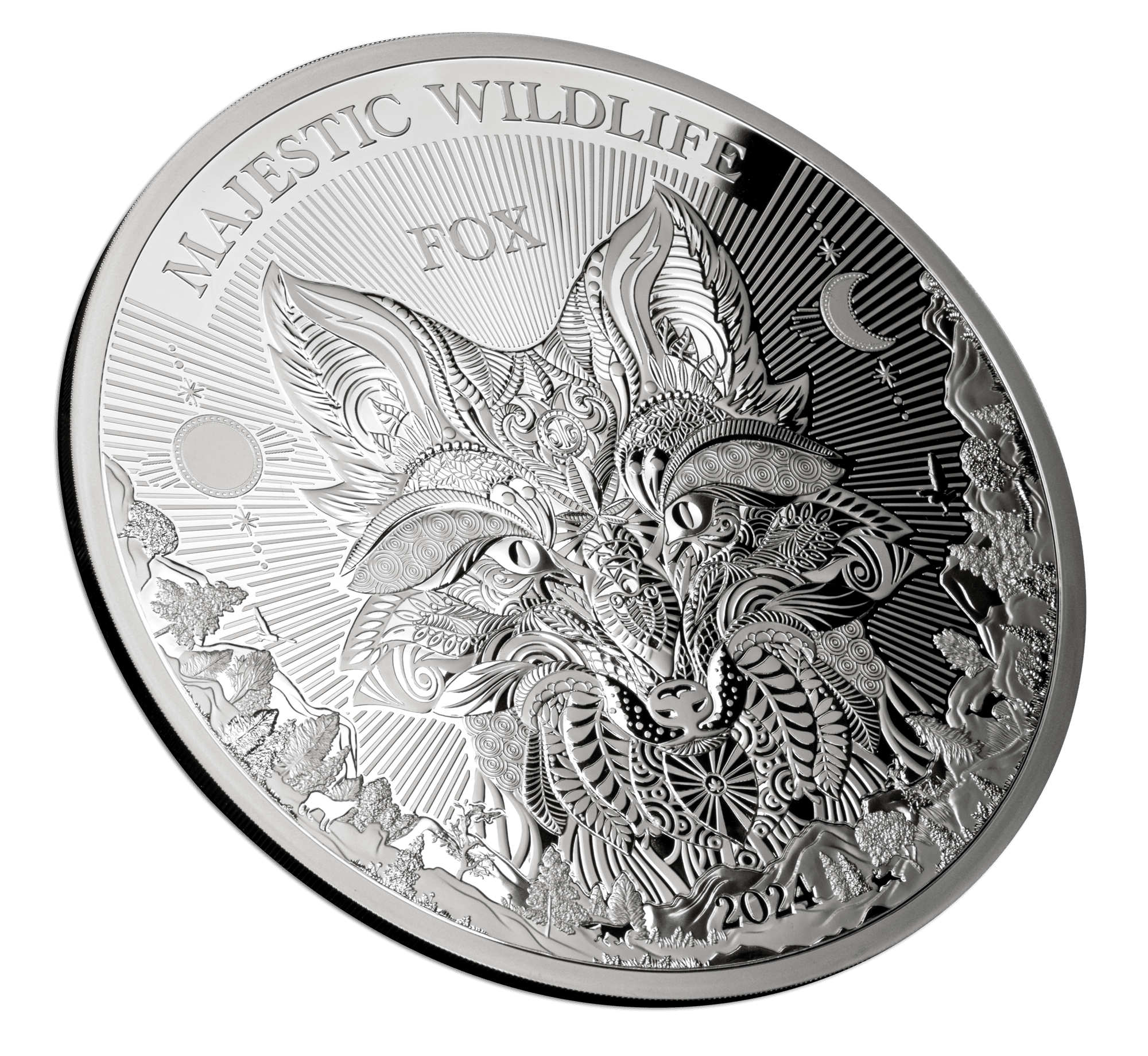 FOX Majestic Wildlife 1 Kg Kilo Silver Coin $25 Samoa 2024 - PARTHAVA COIN