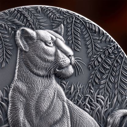 GRACE OF LIONESS Circle of Life 2 Oz Silver Coin 2000 Francs CFA Cameroon 2024 - PARTHAVA COIN