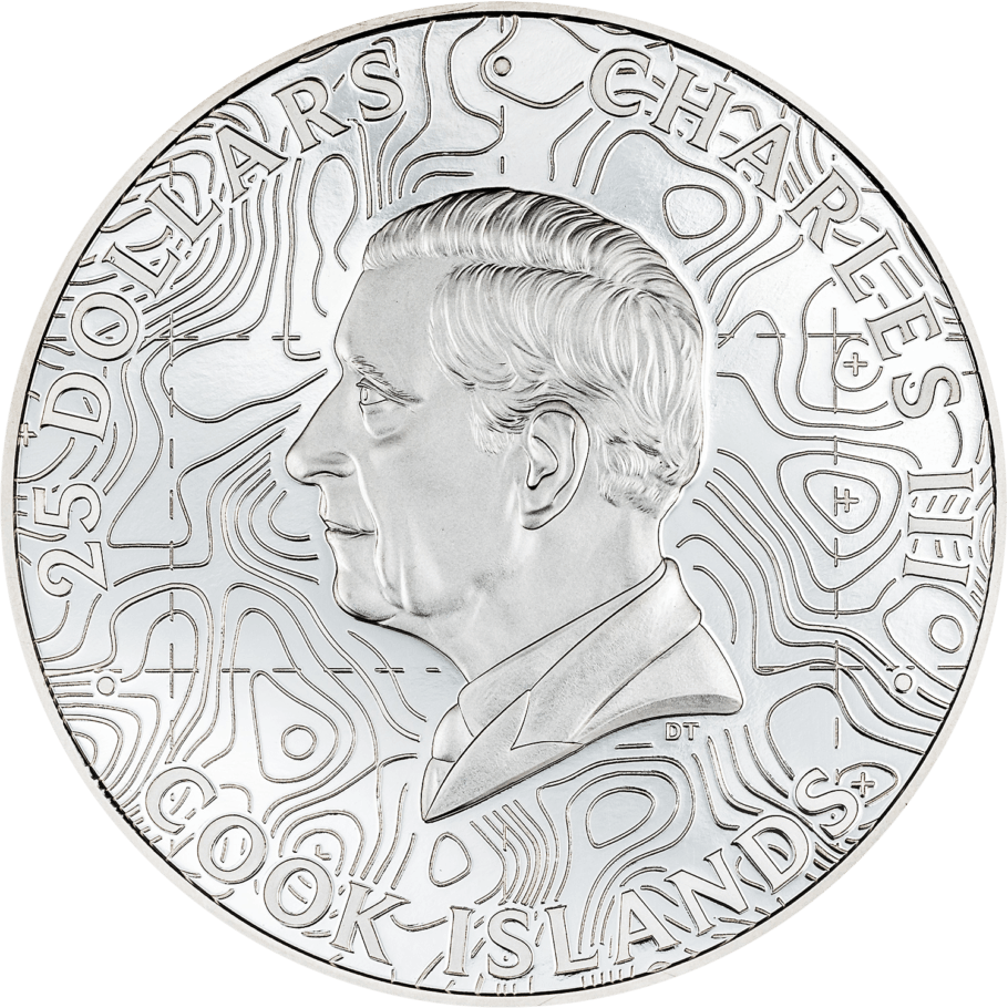 GRAND CANYON Topography 5 Oz Silver Coin $25 Cook Islands 2023 - PARTHAVA COIN