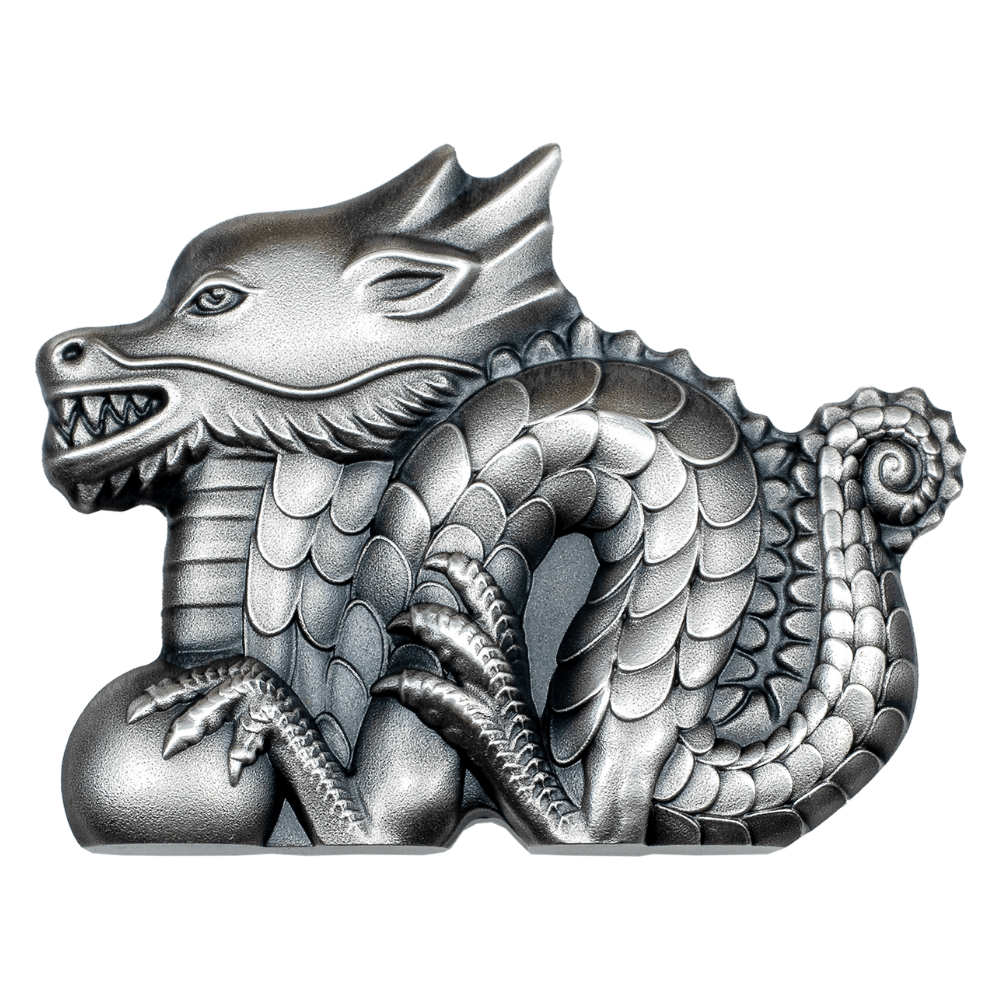GREAT DRAGON Lunar Collection 1 Oz Silver Coin 1000 Togrog Mongolia 2024 - PARTHAVA COIN