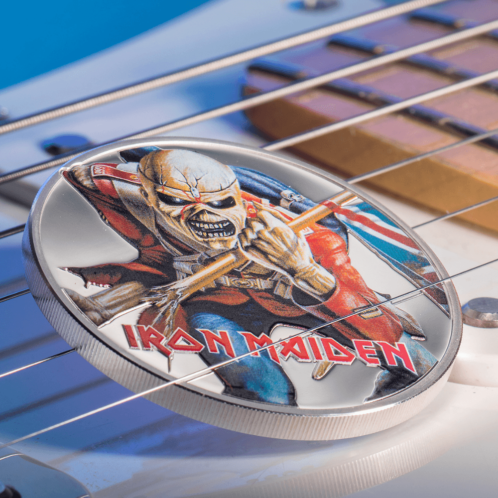 Iron Maiden-EDDIE THE TROOPER 1 Oz Silver Coin $5 Cook Islands 2023- NGC Graded PF 69 Ultra Cameo - PARTHAVA COIN