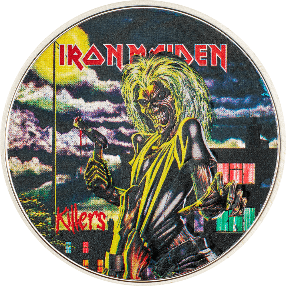 KILLERS Iron Maiden 1 Oz Silver Coin $5 Cook Islands 2024 - PARTHAVA COIN