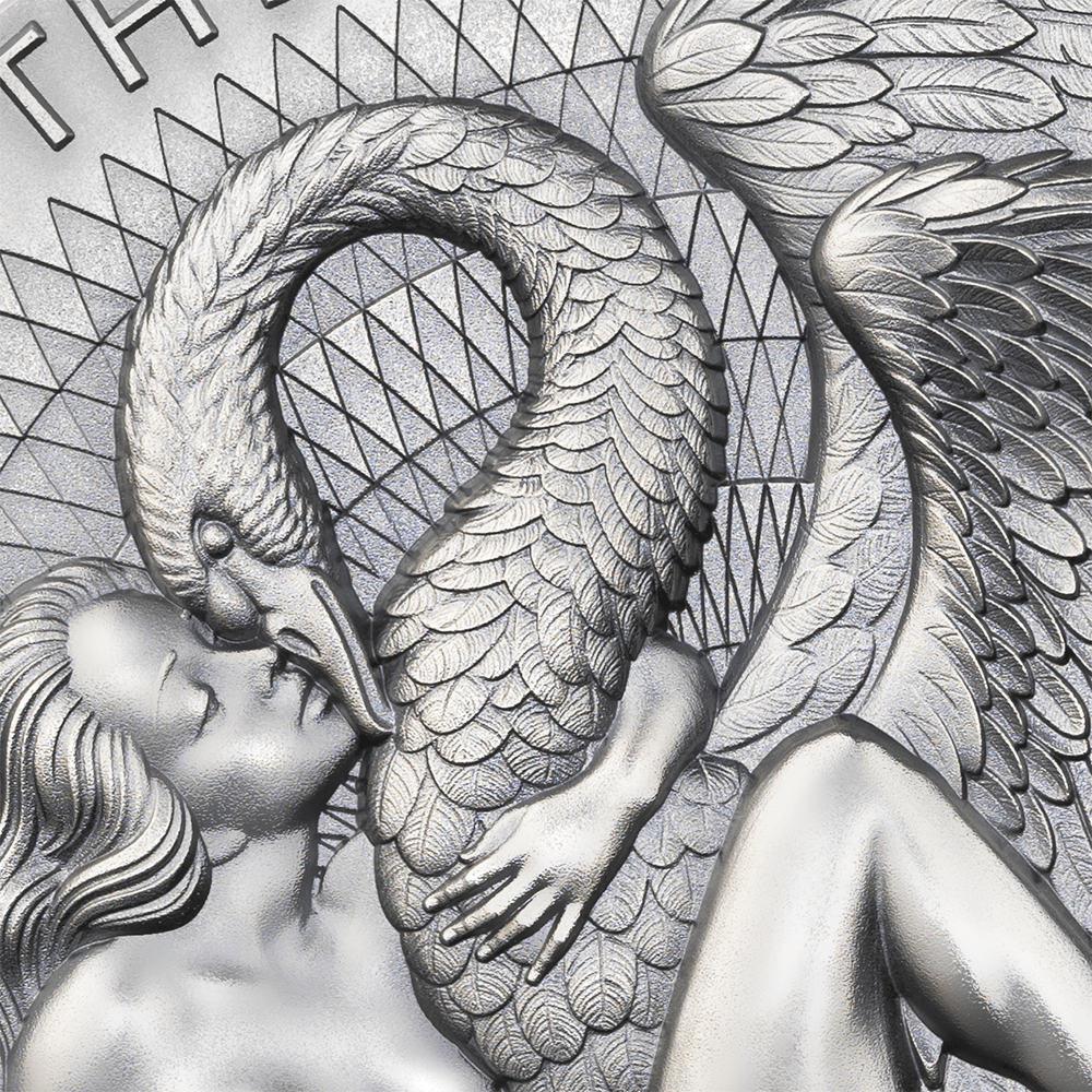LEDA AND THE SWAN Celestial Beauty 1 Kg Silver Coin 10000 Francs Cameroon 2024 - PARTHAVA COIN