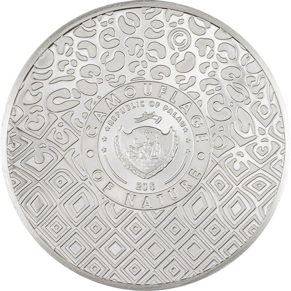 LEOPARD Camouflage of Nature 3 Oz Silver Coin $20 Palau 2024 - PARTHAVA COIN