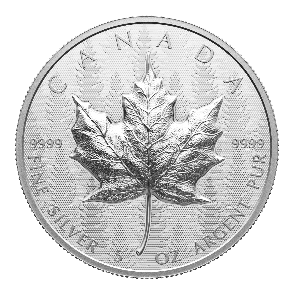 MAPLE LEAF Ultra High Relief 5 Oz Silver Coin $50 Canada 2024 - PARTHAVA COIN