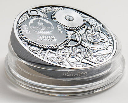 MECHANICAL BEE Clockwork Evolution 3 Oz Silver Coin 2000 Togrog Mongolia 2020 - PARTHAVA COIN
