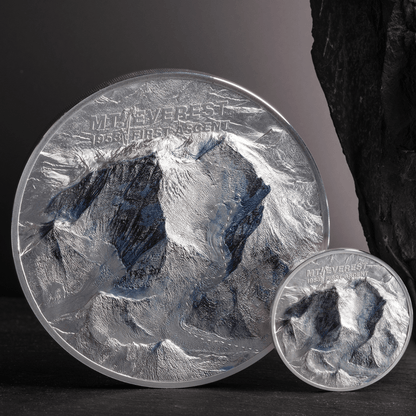 MOUNT EVEREST First Ascent 1 Kg Kilo Silver Coin $100 Cook Islands 2023 - PARTHAVA COIN