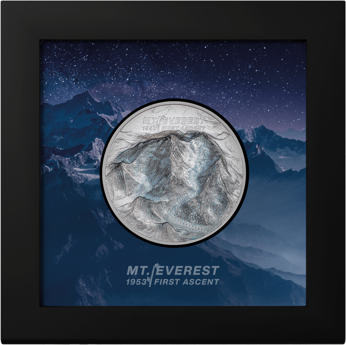 MOUNT EVEREST First Ascent 2 Oz Silver Coin $10 Cook Islands 2023 - PARTHAVA COIN