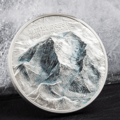 MOUNT EVEREST First Ascent 2 Oz Silver Coin $10 Cook Islands 2023 - PARTHAVA COIN