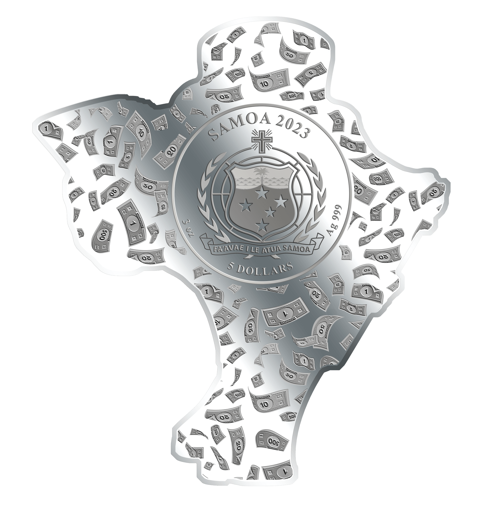 MR MONOPOLY 3 Oz Silver Coin $5 Samoa 2023 - PARTHAVA COIN