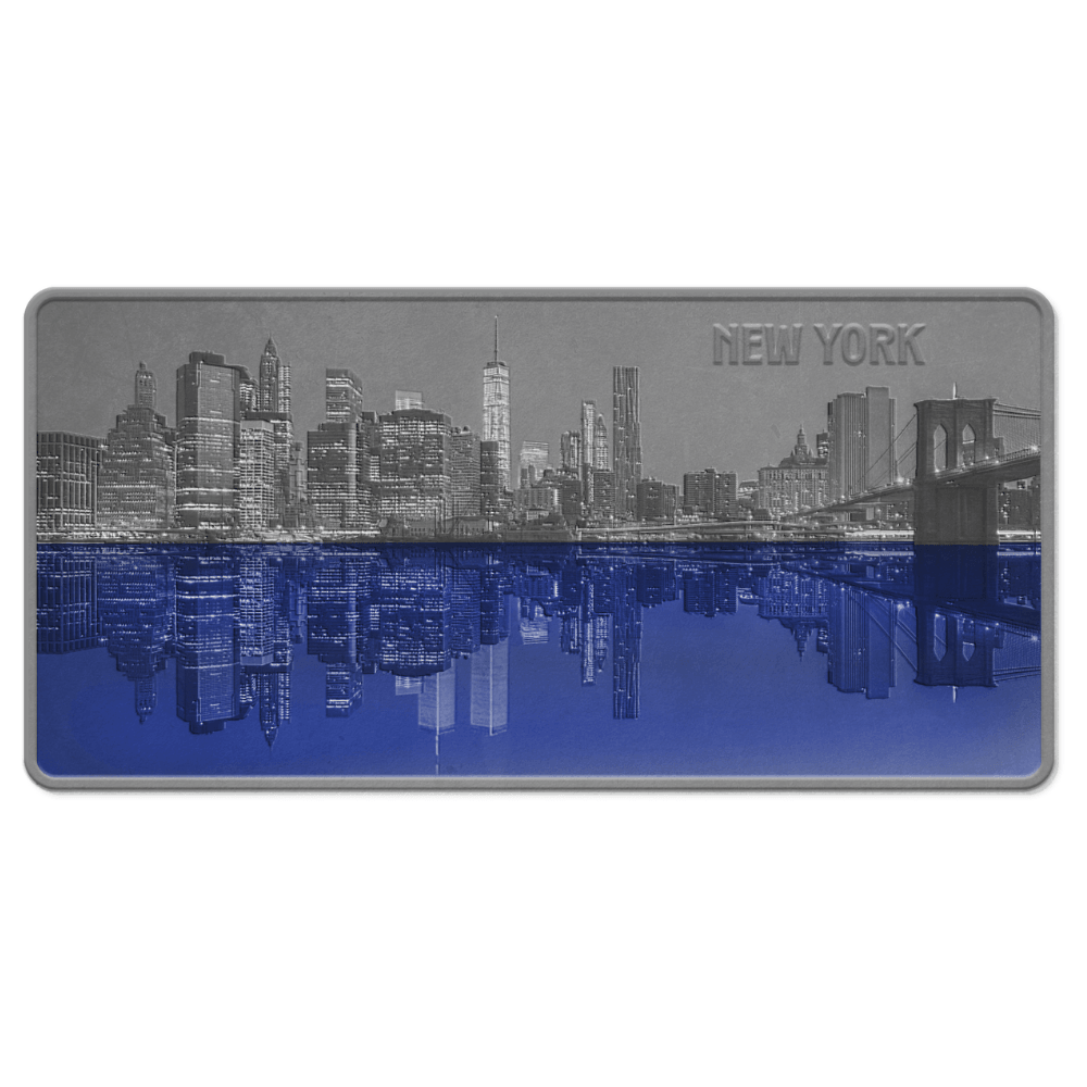 NEW YORK AT NIGHT 3 Oz Silver Coin $5 Barbados 2024 - PARTHAVA COIN