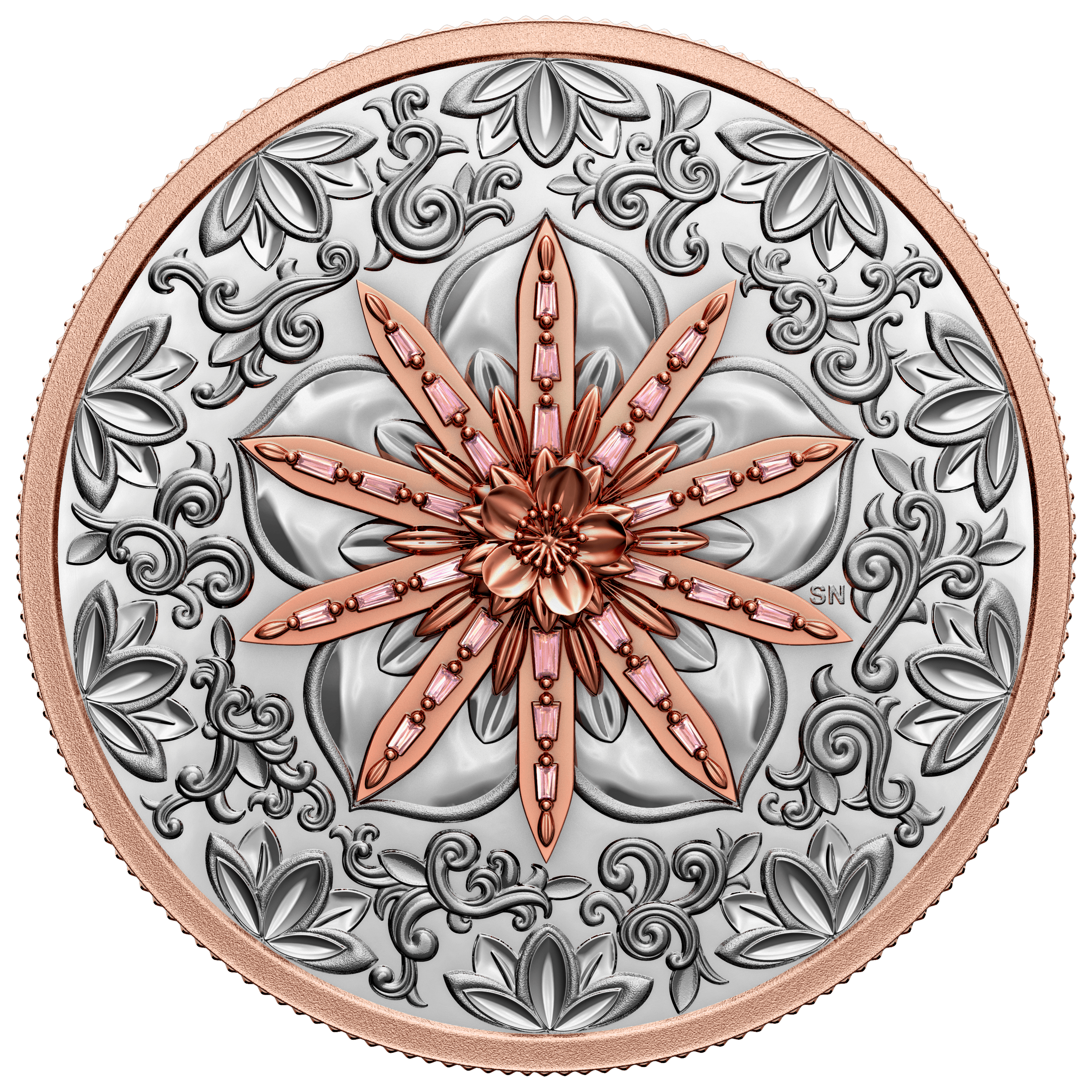OPULENCE Grandeur 2 Oz Pure Gold Pink Diamond Coin $350 Canada - PARTHAVA COIN
