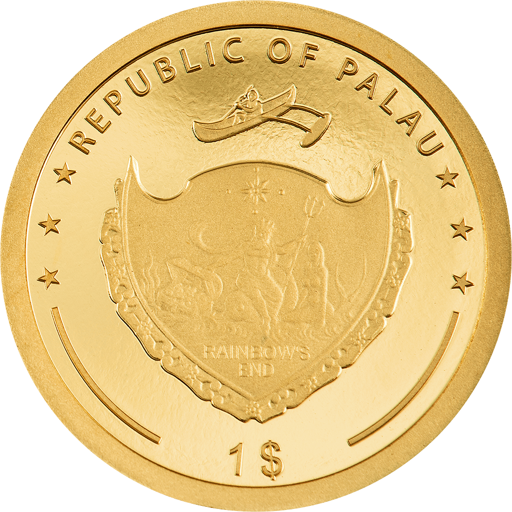 OUNCE OF LUCK Four Leaf Clover Gold Coin $1 Palau 2024 - PARTHAVA COIN