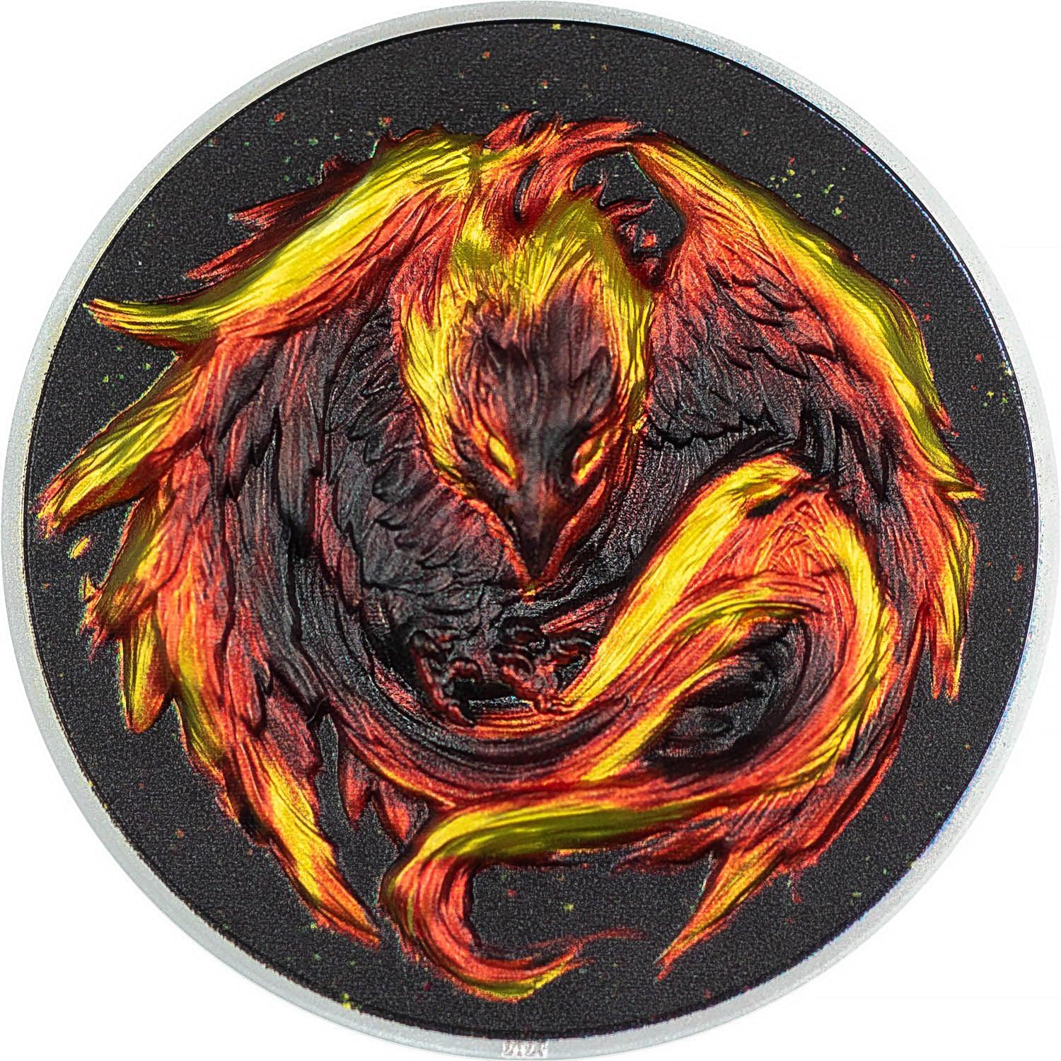 PHOENIX Magical Creatures At Night 2 Oz Silver Coin $10 Palau 2023 - PARTHAVA COIN