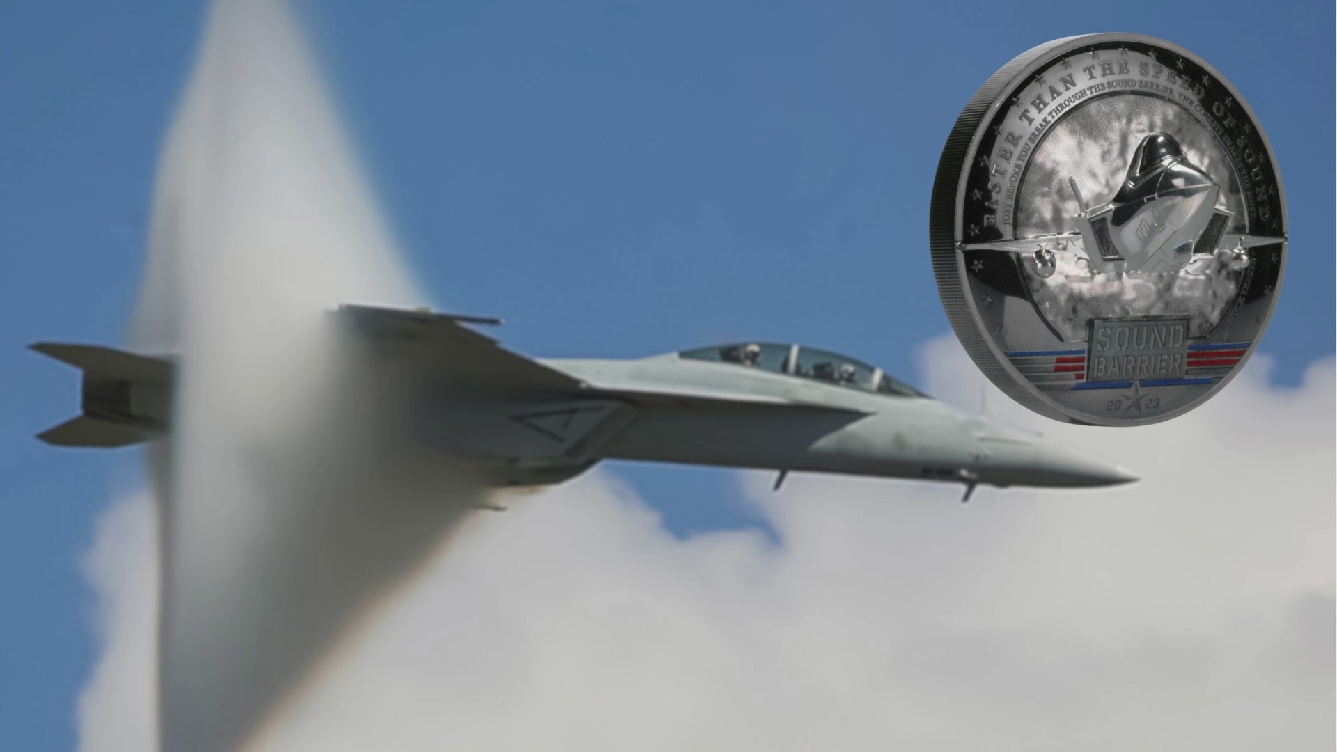 SOUND BARRIER JET Speed of Sound 5 Oz Silver Coin $20 Palau 2023