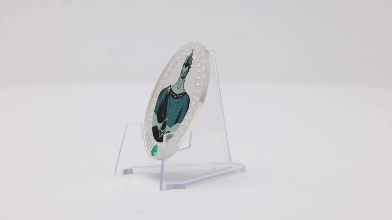 Load video: Disney Villains Hades Silver Coin video agoro