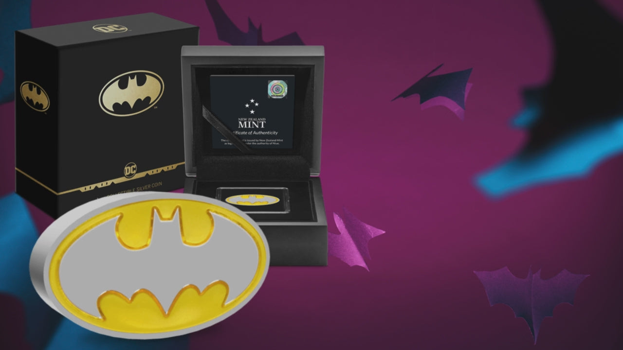 BATMAN™ Logo 1 Oz Silver Proof Coin $2 Niue 2021 - Agoro By New