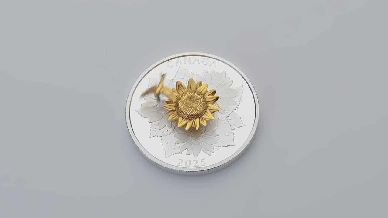 The Goldfinch and the Bloom 5 Oz Pure Silver Coin Canada 2025