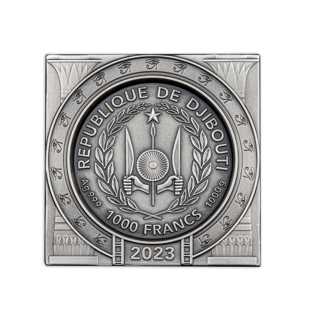 PYRAMID 3D 1 Kg Kilo Silver Coin 1000 Francs Djibouti 2023 - PARTHAVA COIN