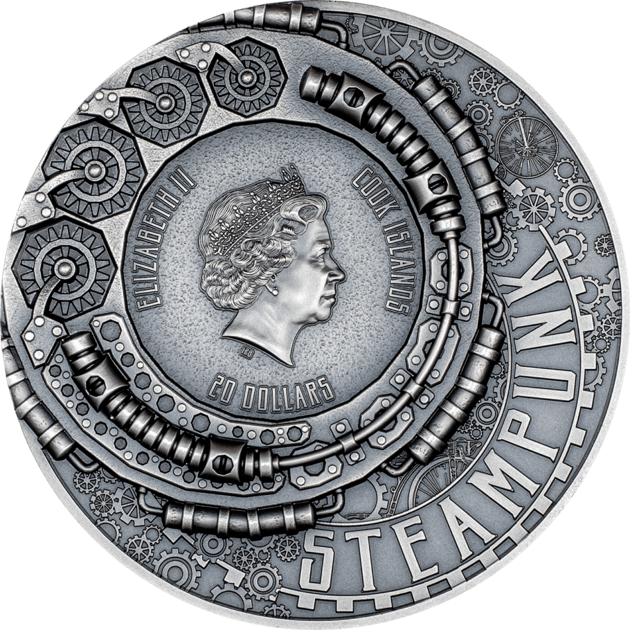 SCIENCE LAB Steampunk 3 Oz Silver Coin $20 Cook Islands 2023 - PARTHAVA COIN