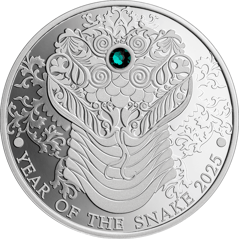 SNAKE Lunar Year 1/2 Oz Silver Coin 2 Cedis Ghana 2025 - PARTHAVA COIN