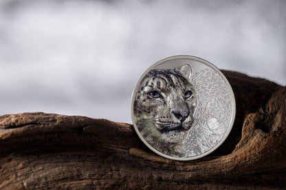 SNOW LEOPARD Wild Mongolia 1 Oz Silver Coin 500 Togrog Mongolia 2024 - PARTHAVA COIN
