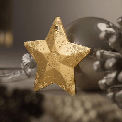 STARRY SKY Holiday Ornament Gilded 1 Oz Silver Coin $5 Cook Islands 2024 - PARTHAVA COIN