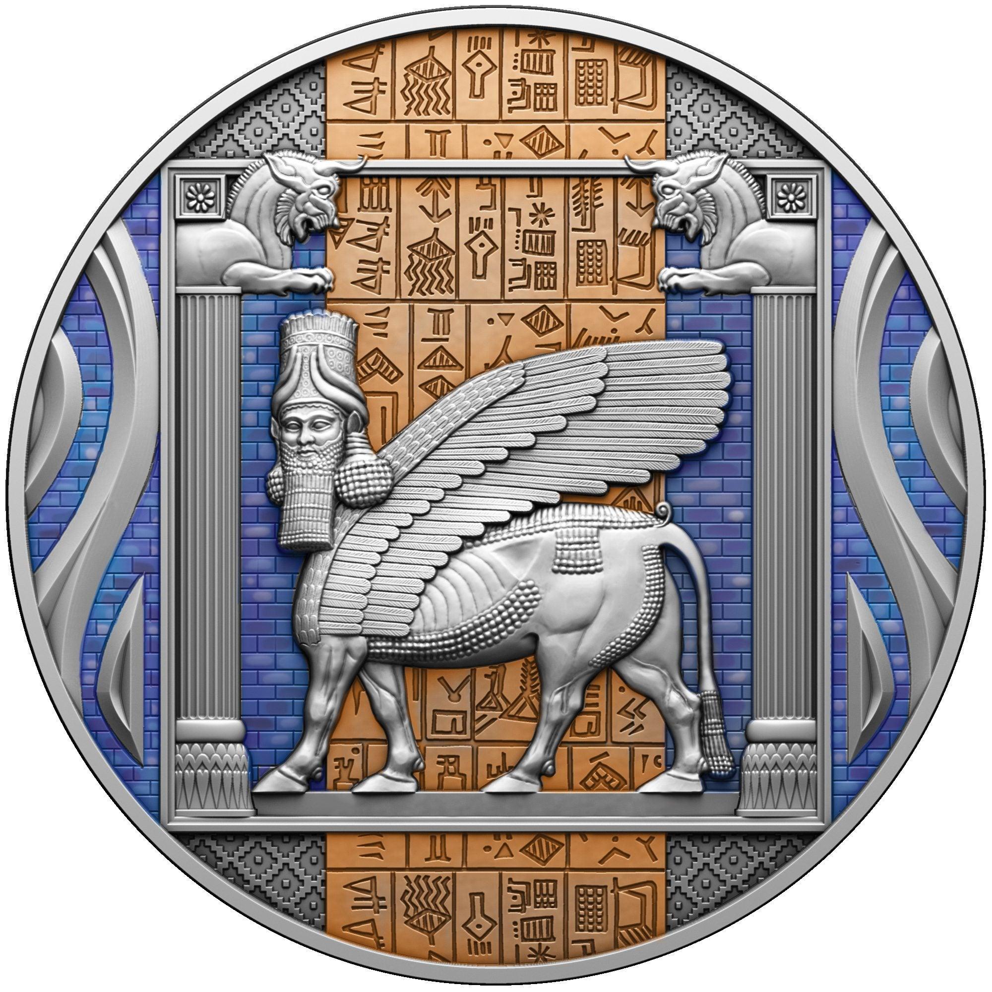 SUMERIAN Ancient Civilizations 2 Oz Silver Coin 2000 Francs Cameroun 2023 - PARTHAVA COIN
