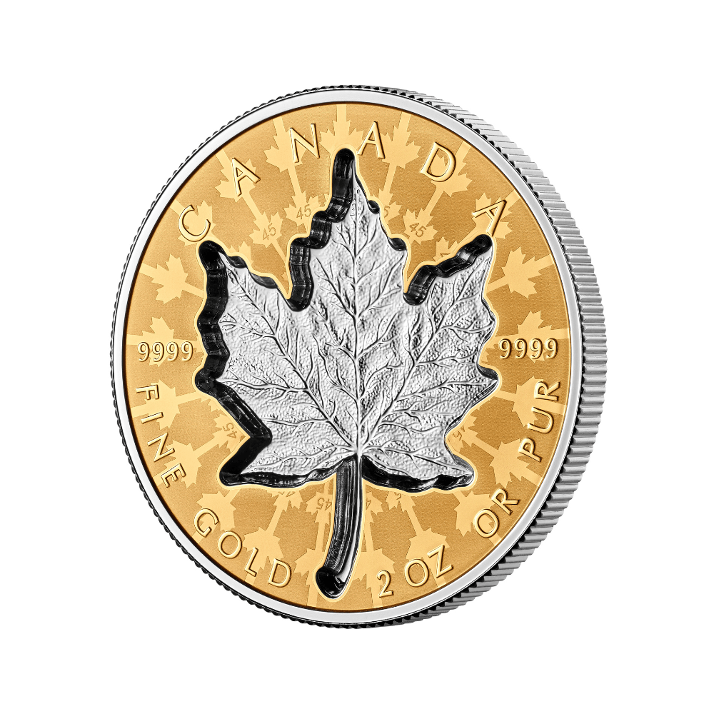 SUPER INCUSE GOLD MAPLE LEAF 2 Oz Gold Coin $200 Canada 2024 - PARTHAVA COIN
