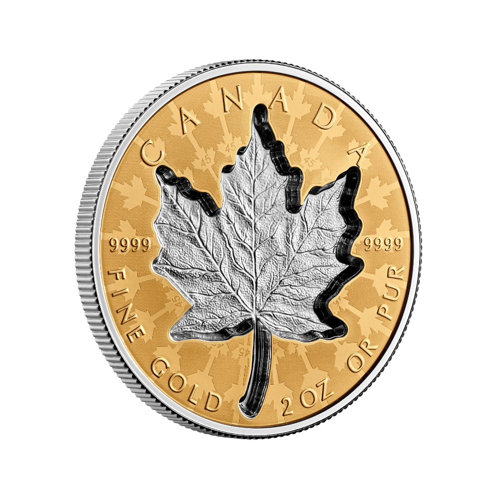 SUPER INCUSE GOLD MAPLE LEAF 2 Oz Gold Coin $200 Canada 2024 - PARTHAVA COIN