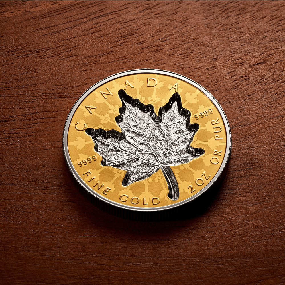 SUPER INCUSE GOLD MAPLE LEAF 2 Oz Gold Coin $200 Canada 2024 - PARTHAVA COIN