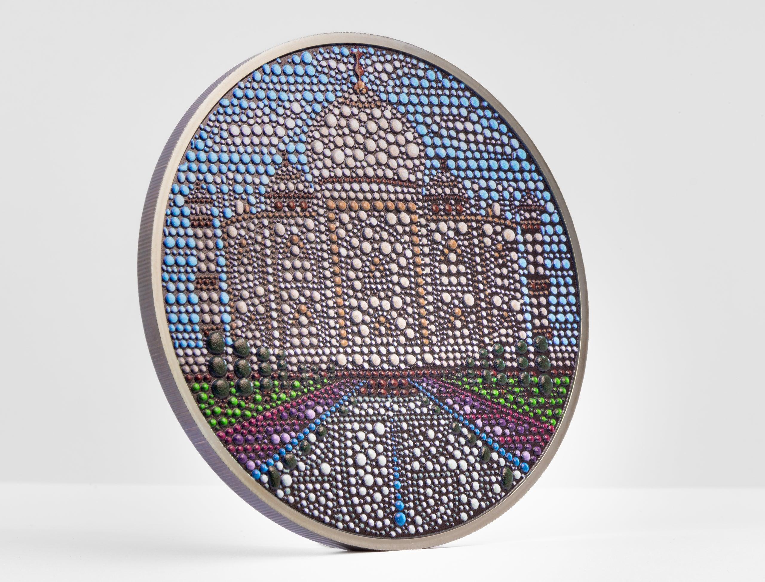 TAJ MAHAL Dot Art 3 Oz Silver Coin $20 Palau 2024 - PARTHAVA COIN