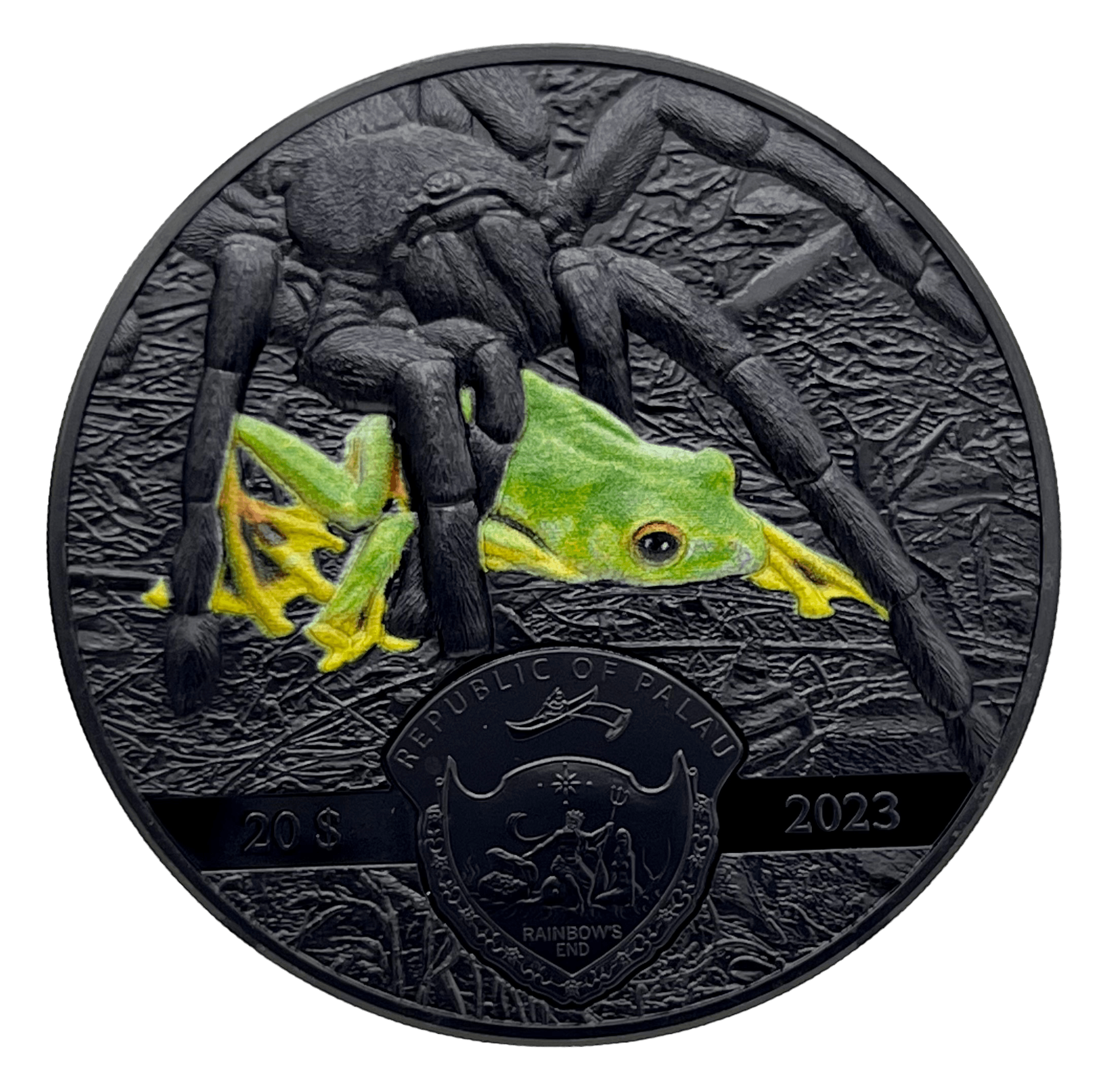 THAI BLACK TARANTULA Dark Nature 3 Oz Silver Coin $20 Palau 2023 - PARTHAVA COIN