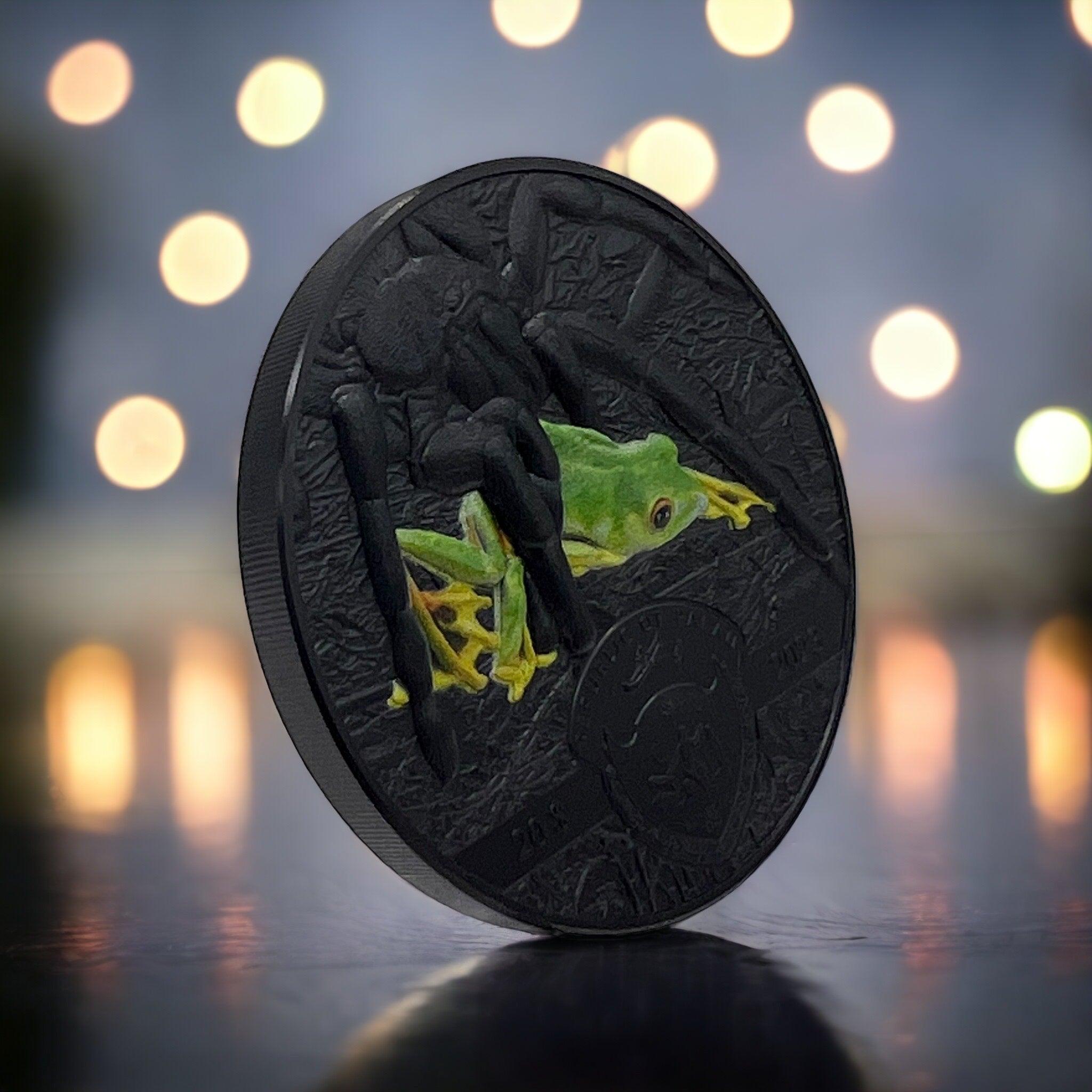 THAI BLACK TARANTULA Dark Nature 3 Oz Silver Coin $20 Palau 2023 - PARTHAVA COIN