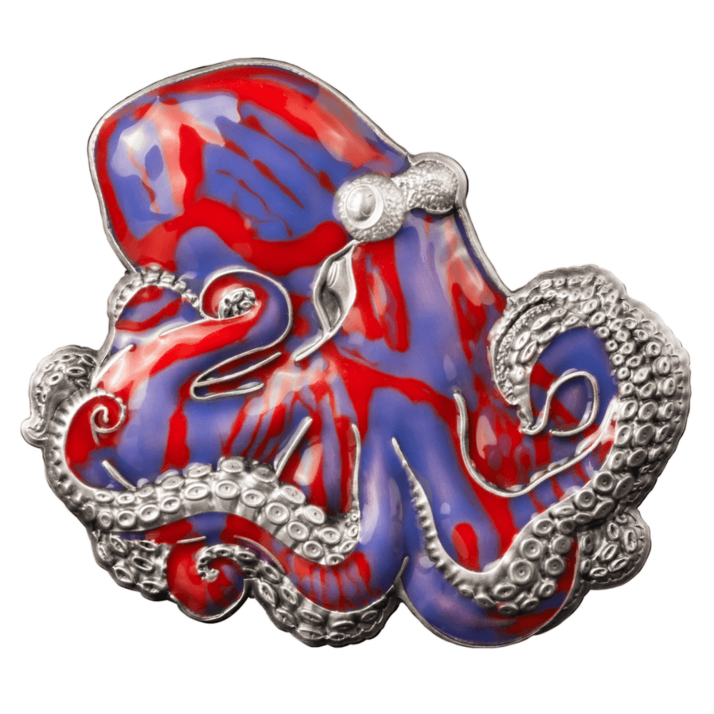 THE OCTOPUS 3 Oz Silver Coin $5 Barbados 2024 - PARTHAVA COIN