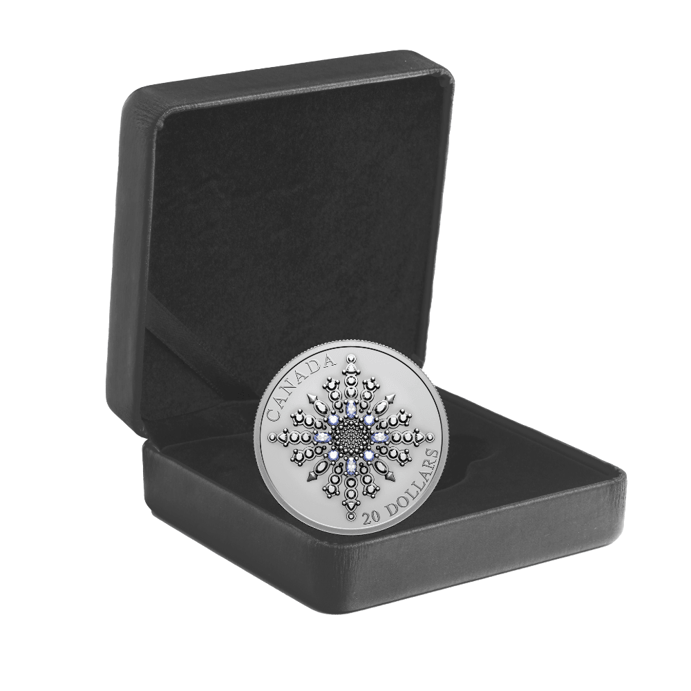 THE SAPPHIRE JUBILEE SNOWFLAKE BROOCH 1 Oz Silver Coin $20 Canada 2024 - PARTHAVA COIN