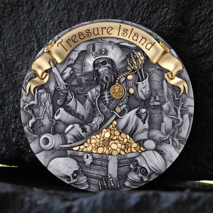 TREASURE ISLAND 2 Oz Silver Coin 2000 Francs Cameroon 2024 - PARTHAVA COIN