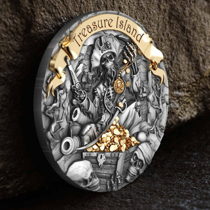 TREASURE ISLAND 2 Oz Silver Coin 2000 Francs Cameroon 2024 - PARTHAVA COIN