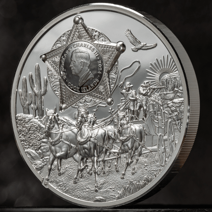 WILD WEST Legends 3 Oz Silver Coin $20 Cook Islands 2024 - PARTHAVA COIN