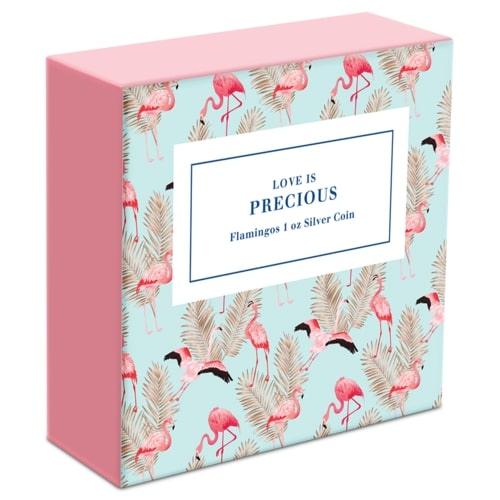1 oz. Pure Silver Coin - Love is Precious: Flamingos - PARTHAVA COIN