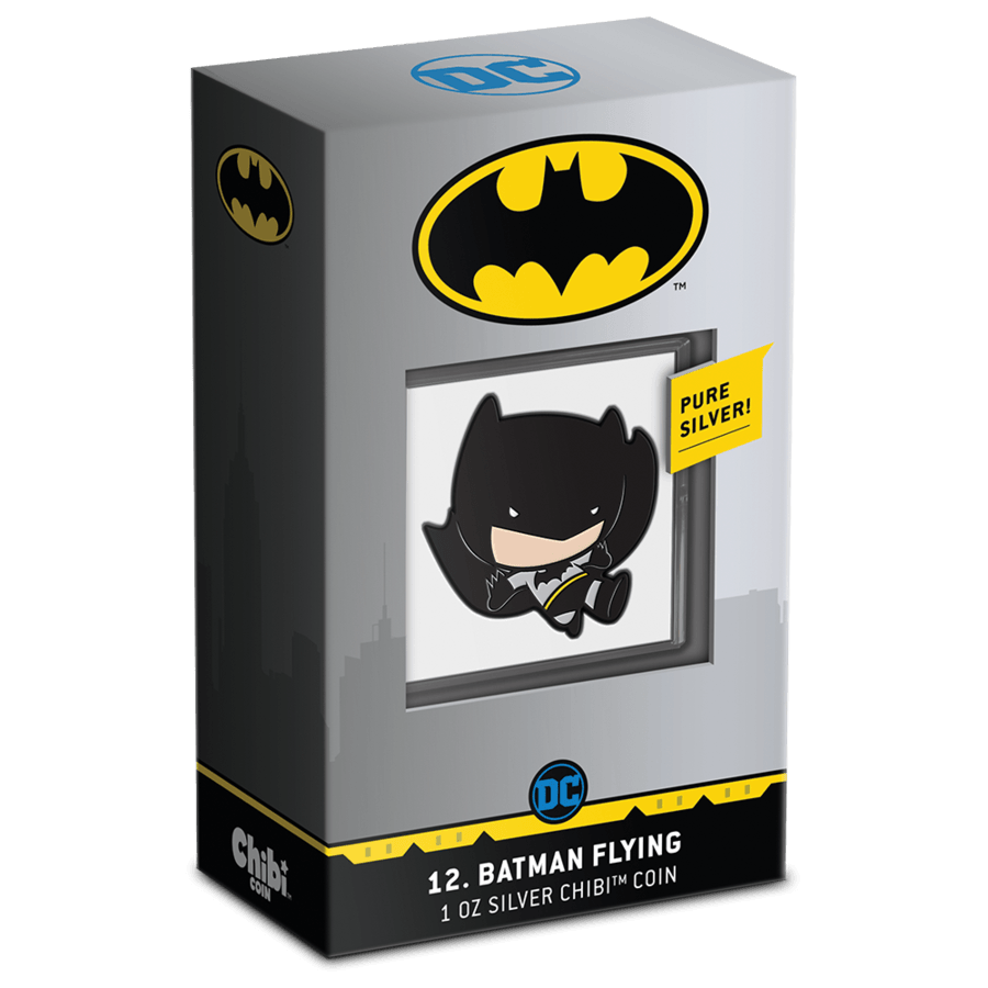 BATMAN™ FLYING, 1oz Fine Silver Coin, Series: Chibi® Coin Collection DC Comics Series 2021, Niue, NZ Mint - PARTHAVA COIN