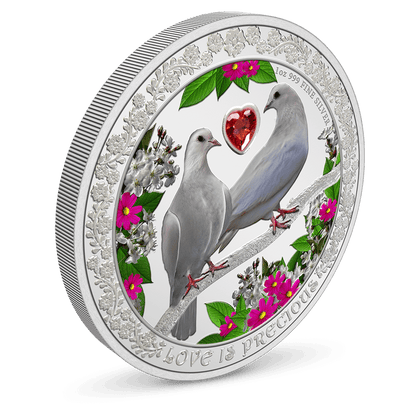 DOVES Love is Precious 1 Oz Silver Coin $2 Niue 2022 - Agoro By DOVES Love is Precious 1 Oz Silver Coin $2 Niue 2022 - Agoro By