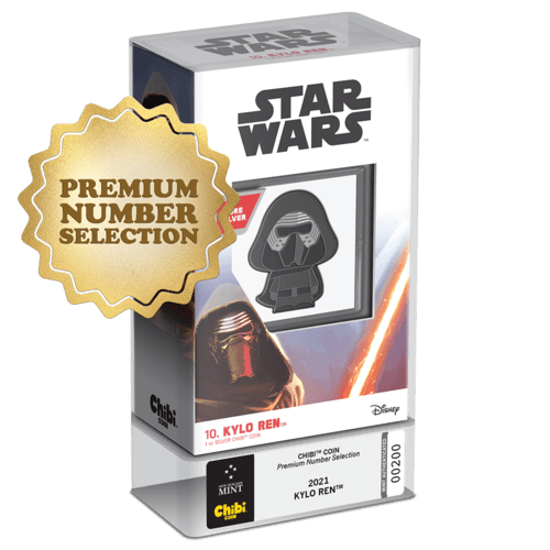 PREMIUM NUMBER SELECTION, KYLO REN™, 1 oz Pure Silver Coin, Series: Chibi® Coin Collection Star Wars™ 2021, Niue, NZ Mint - PARTHAVA COIN