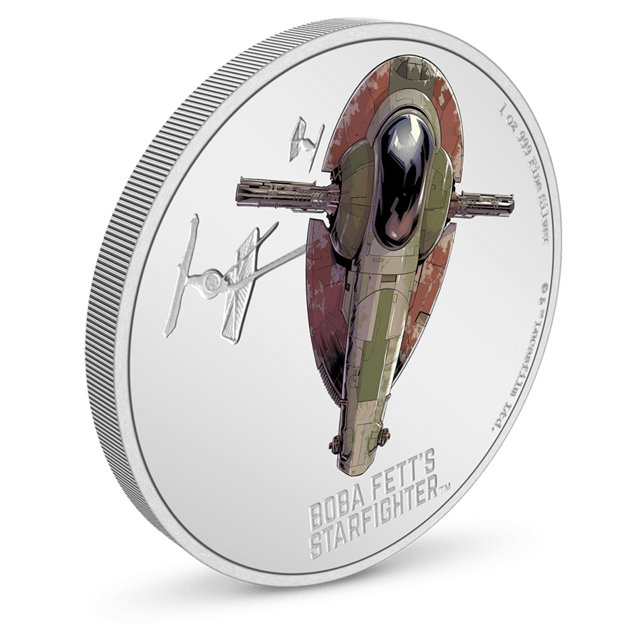Boba Fett's Starfighter, 1 oz. Pure Silver Coin, 2022 Niue - PARTHAVA COIN