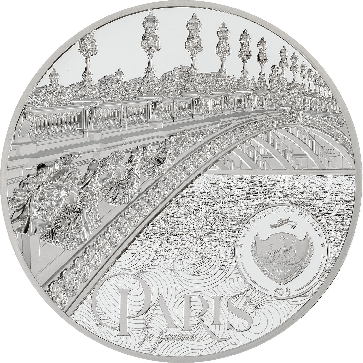 TIFFANY ART METROPOLIS Paris 1 Kg Silver Coin $50 Palau 2021 - PARTHAVA COIN